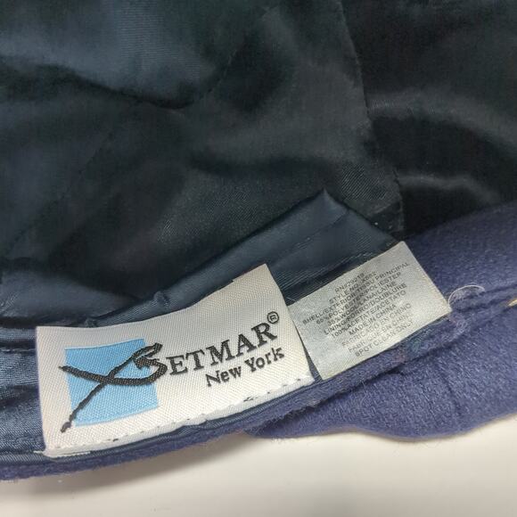 Betmar New York Beret Hat Cap Blue One Size Adjustable Blank Poly Blend - Picture 9 of 9